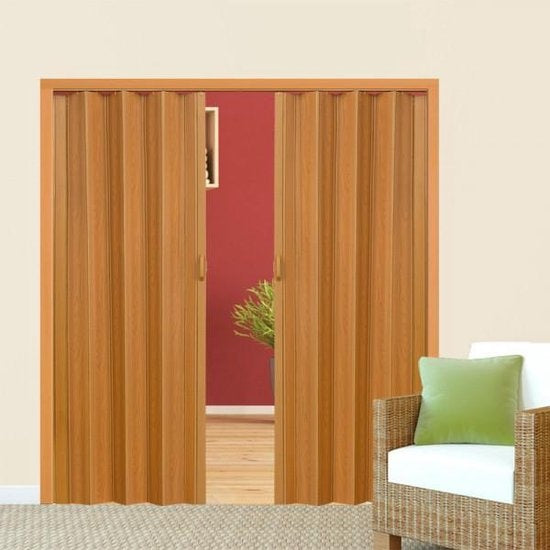 Porte pliante harmonica - Tectake - paroi pliante - Avec poignée - Résistante à l'eau et peu encombrante - 80x203 cm - Hazel