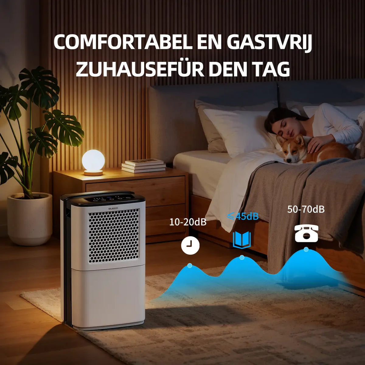 Déshumidificateur ELECCI 12 l/jour - réservoir d'eau de 3,8 l - R290