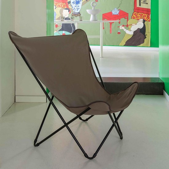 Lafuma Pop Up XL - Chaise papillon - Pliable - Grès/Taupe