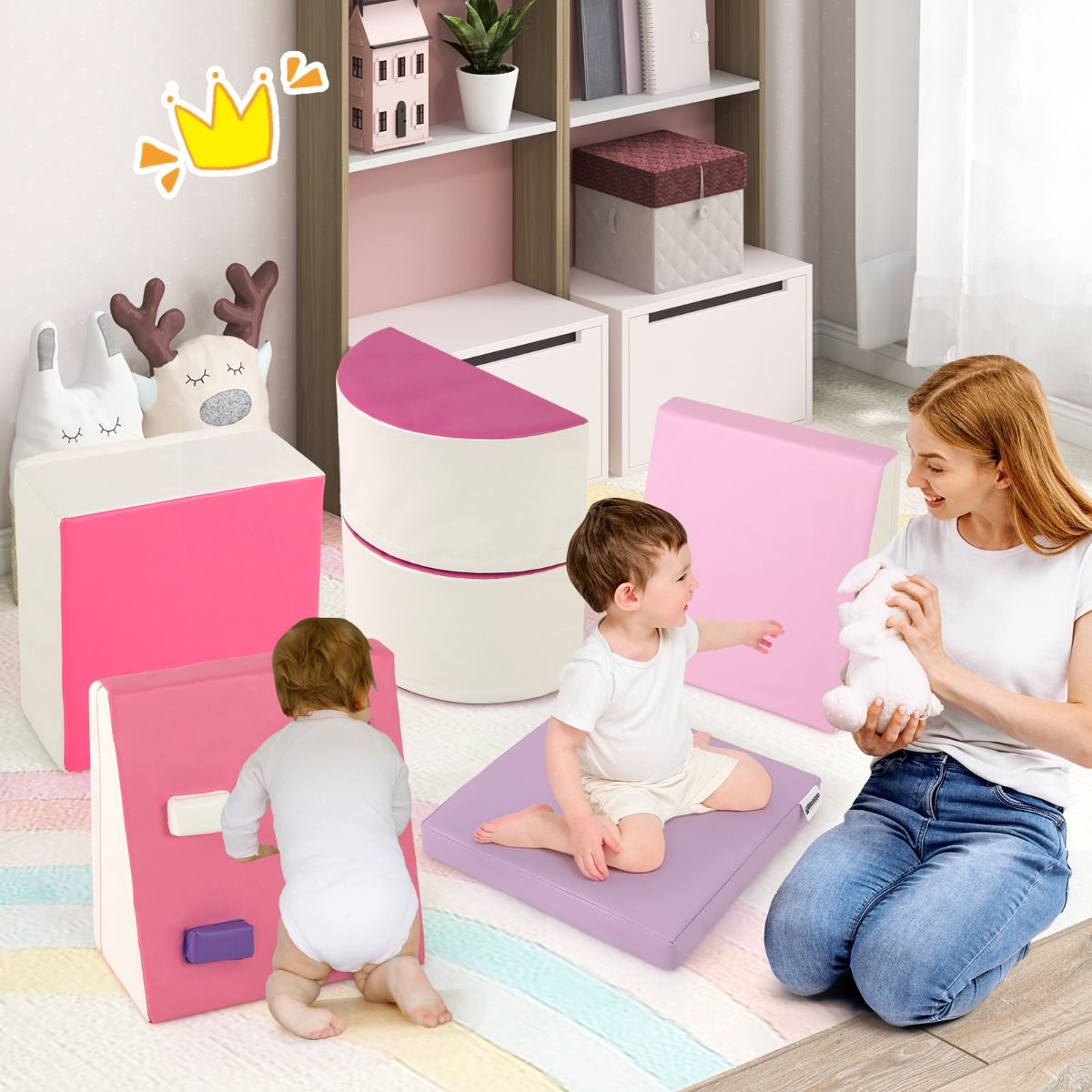 Ensemble de blocs d'escalade en mousse Coast - 6 pièces - Jouets souples à ramper - Multicolore