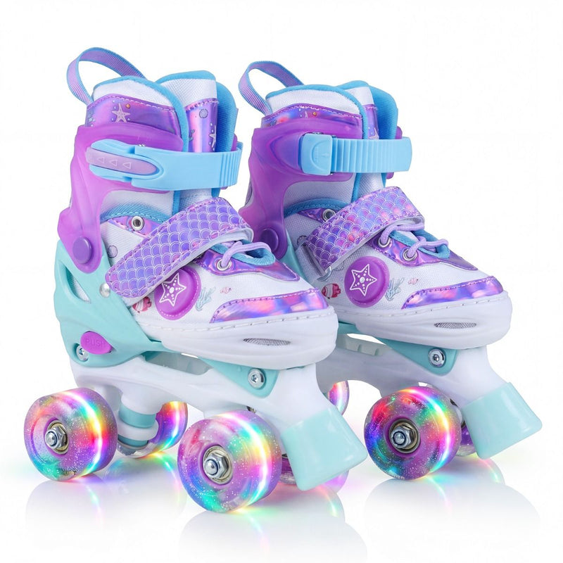 Patins à roulettes réglables Coast pour enfants - roues lumineuses - pour les 5-7 ans - violet et bleu