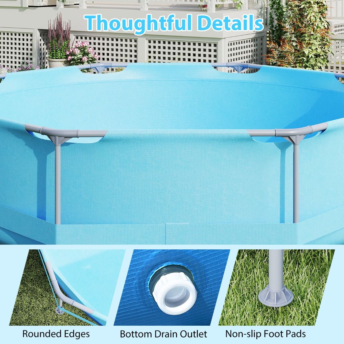 Piscine hors sol Coast - structure ronde - avec pompe de filtration - 3 m x 76 cm - bleue