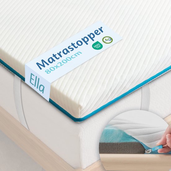 Ella Topper 80x200 cm - Matelas Topdekmatras - Surmatelas en mousse à mémoire de forme infusée de gel et mousse Aircell - fermeté moyenne