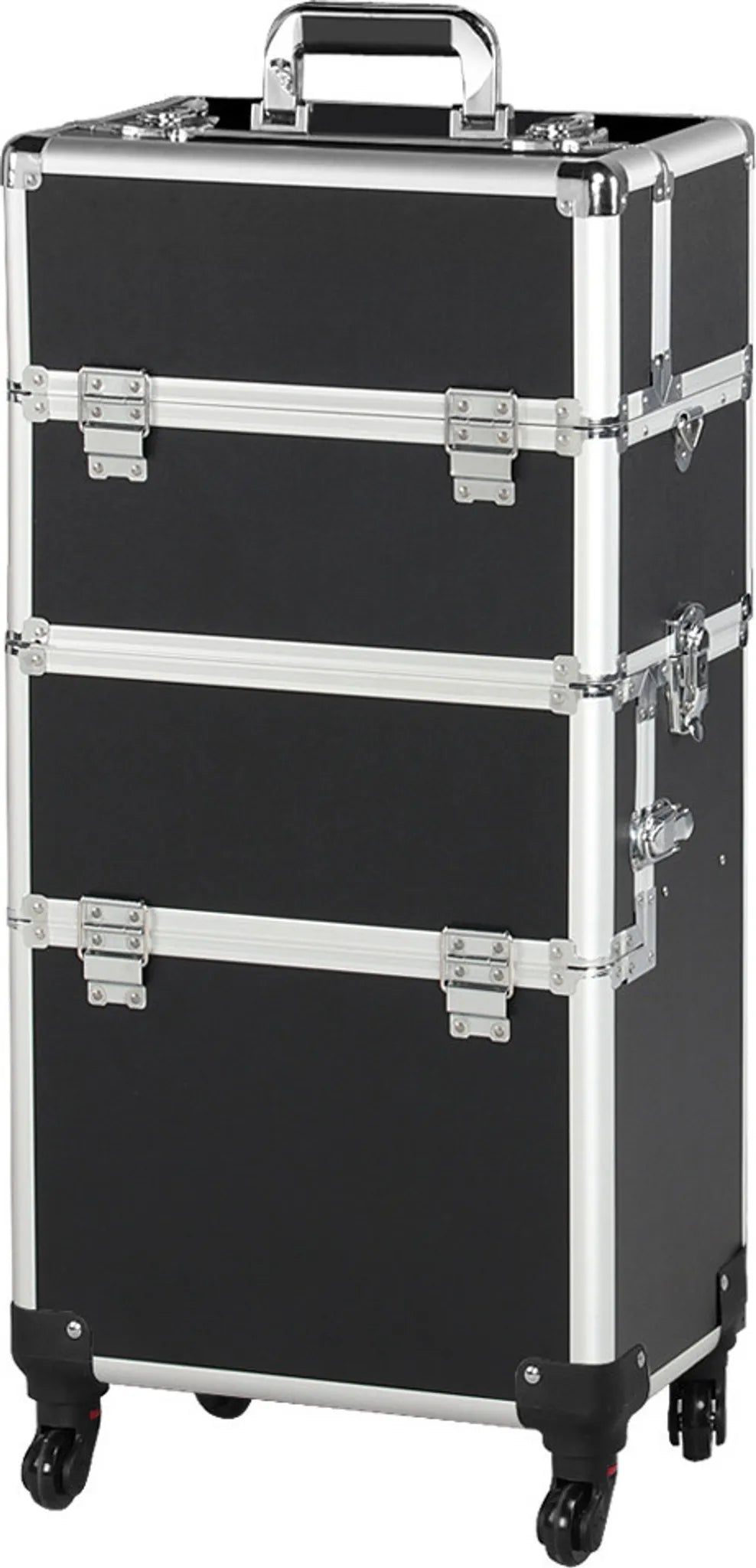 Valise de voyage cosmétique 3-en-1 Yaheetech 36 x 24 x 78 cm – Noir – Aluminium et plastique