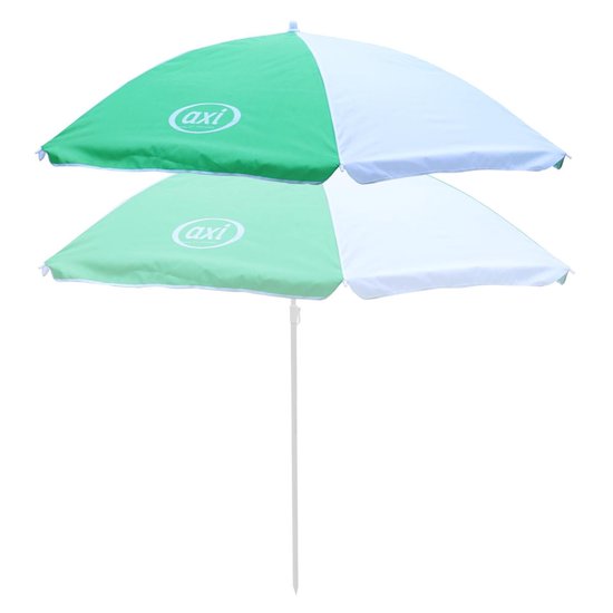 Parasol AXI vert/blanc - Parasol pour enfants de 125 cm  - Compatible avec les tables de pique-nique, les tables à eau et les bacs à sable AXI