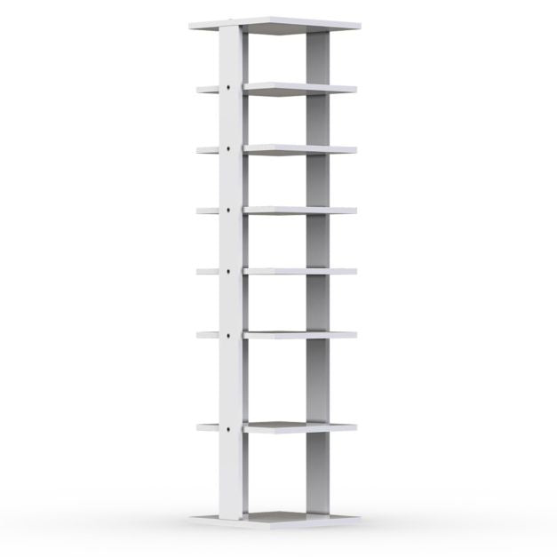 Coast étagère à chaussures en bois 8 étages - 28,5 x 25,5 x 110 cm - blanc