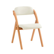 SoBuy Chaise pliante en bois avec assise rembourrée - 47x57x79 cm - Hêtre - Blanc