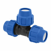 Raccord en T pour tuyau en PE 25 x 25 x 25 mm - Raccord à vis - PN16 - DVGW Eau potable