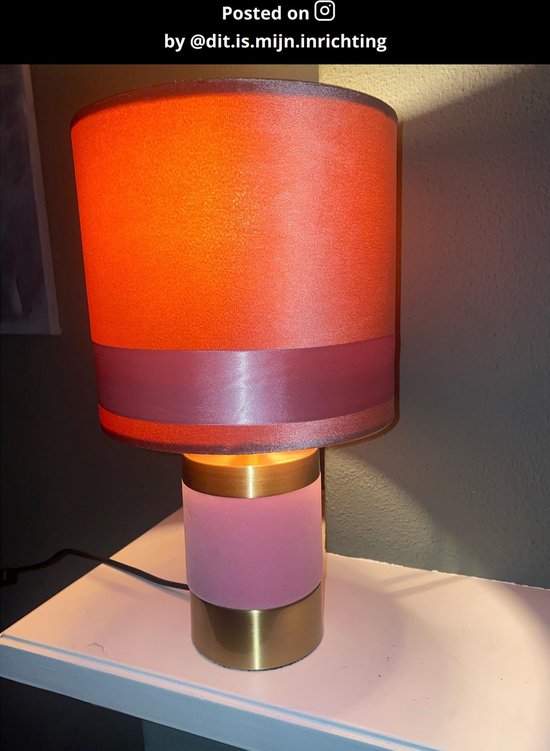 Lucide EXTRAVAGANZA FRIZZLE - Lampe de table - Ø 18 cm - 1xE14 - Rose