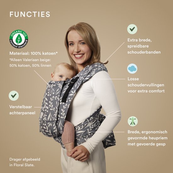 Stokke Limas Carrier Plus, Terracotta - Version 2023 (OCS) - Porte-bébé à demi-boucle - Trois positions de portage - Convient aux bébés de 1 mois / 4 kg à 18 kg