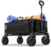 LifeGoods Wagon - Pliable - 100KG - 135L - Wagon pliable avec roues amovibles - Housse de protection - Noir