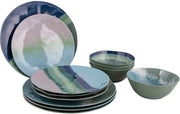 Bo-Camp - Vaisselle - Halo - Bleu/Vert - 12 pièces