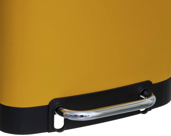 Poubelle/poubelle à pédale 5Five - jaune - métal - 30 litres - 34 x 32 x 61 cm - cuisine