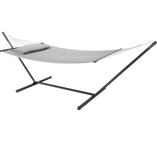 Juskys Hamac Cata - Light Grey - Base et coussin inclus