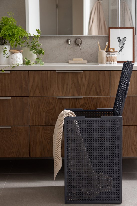 Panier à linge Curver Kaya avec couvercle - 60 L - 38 x 29 x 58,5 cm - Anthracite