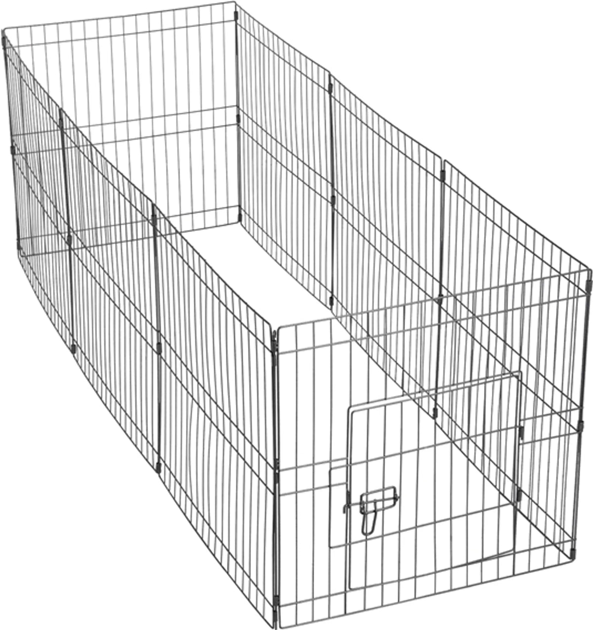 Yaheetech Parc pour chiots - 61 x 61 cm par panneau - équipé de 8 panneaux et d'une serrure de sécurité, de bords arrondis et de piquets de sol - pour chiots et lapins - métal noir