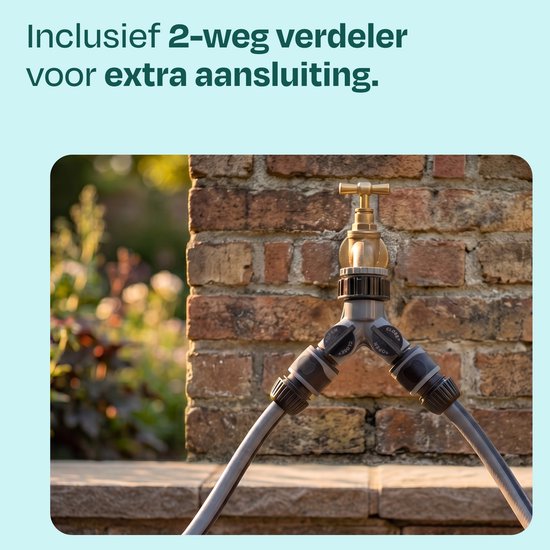 Enrouleur de tuyau automatique VONROC – boîtier mural – Avec tuyau d'arrosage haut de gamme de 30 m, pistolet d'arrosage à 8 jets et raccords – noir/gris