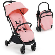 Poussette Coast - poussette de voyage pliable - dossier et repose-pieds réglables - rose