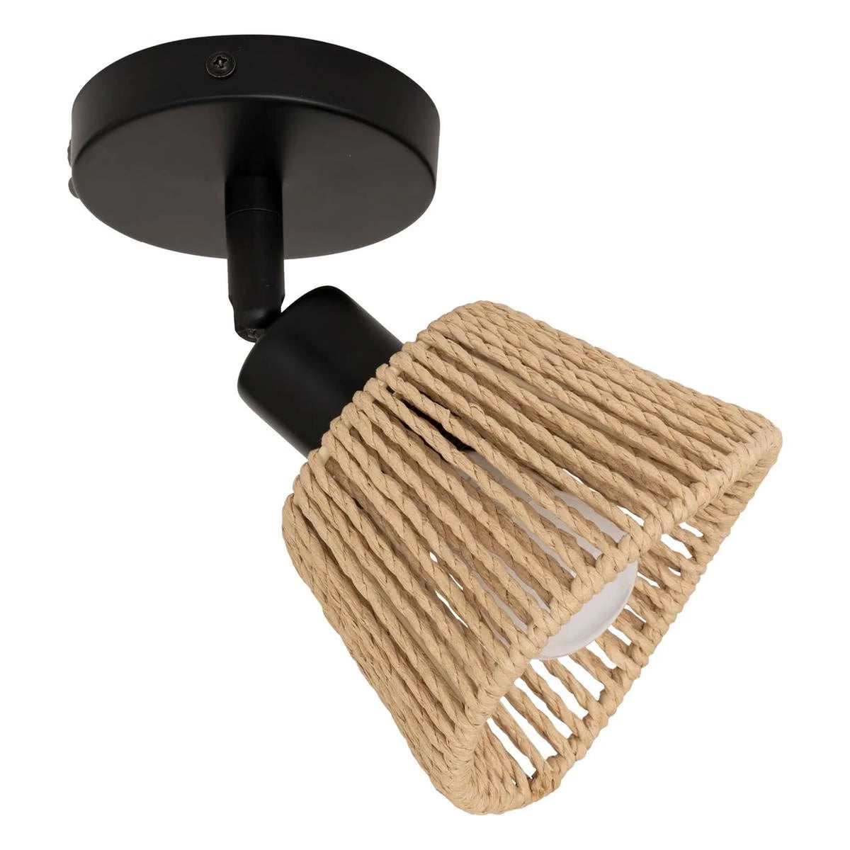 Applique murale Atmosphera Myha – Spot orientable – Métal et corde – E14 – 10 cm