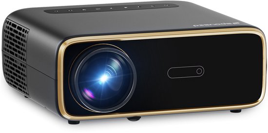 Spoused Beamer - Full-HD - 12 000 Lumens - Streaming depuis votre téléphone avec WiFi - Mini Beamer - Noir - Android