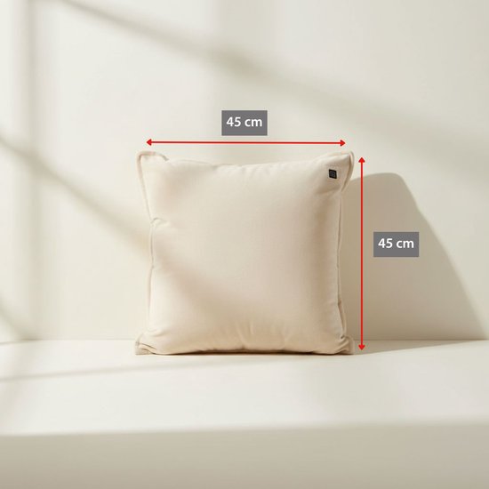 Coussin chauffant Alpina rechargeable avec batterie externe – Coussin chauffant électrique à 3 niveaux de chaleur – Coussin chauffant avec housse en polaire – 45 x 45 cm – Beige
