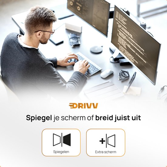 Drivv. Câble HDMI Premium 2.1 - Ultra HD - 8K 60 Hz - 4K 120 Hz - Compatible avec les consoles de jeux - Câbles HDMI - 5 mètres - Orange