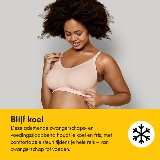Soutien-gorge Medela Keep Cool Ultra - Soutien-gorge d'allaitement sans coutures - Soutien-gorge de grossesse avec 6 zones respirantes - Tissu Soft Touch – Confortable et offrant un bon maintien - Blanc - Taille S