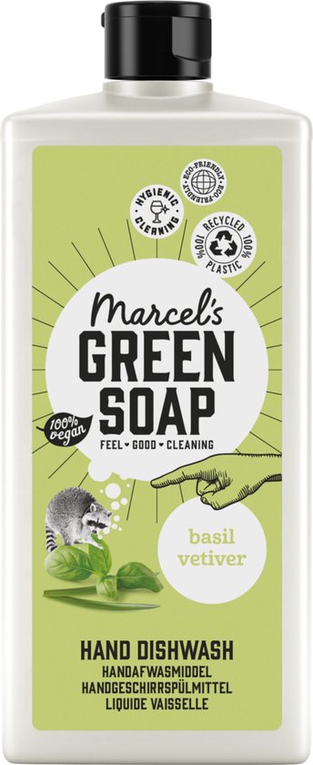 Savon vert Marcel liquide vaisselle Basilic & Vétiver Herbe