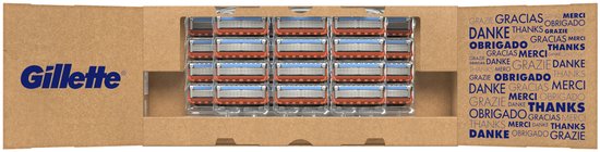Lames de rasoir Gillette Fusion5 pour hommes - 28 pièces - Emballage en carton à glisser dans la boîte aux lettres
