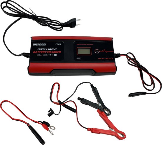 Chargeur de batterie Absaar Pro 6.0 (12/24 V - 6 A) 0-120/180 Ah Rouge/noir