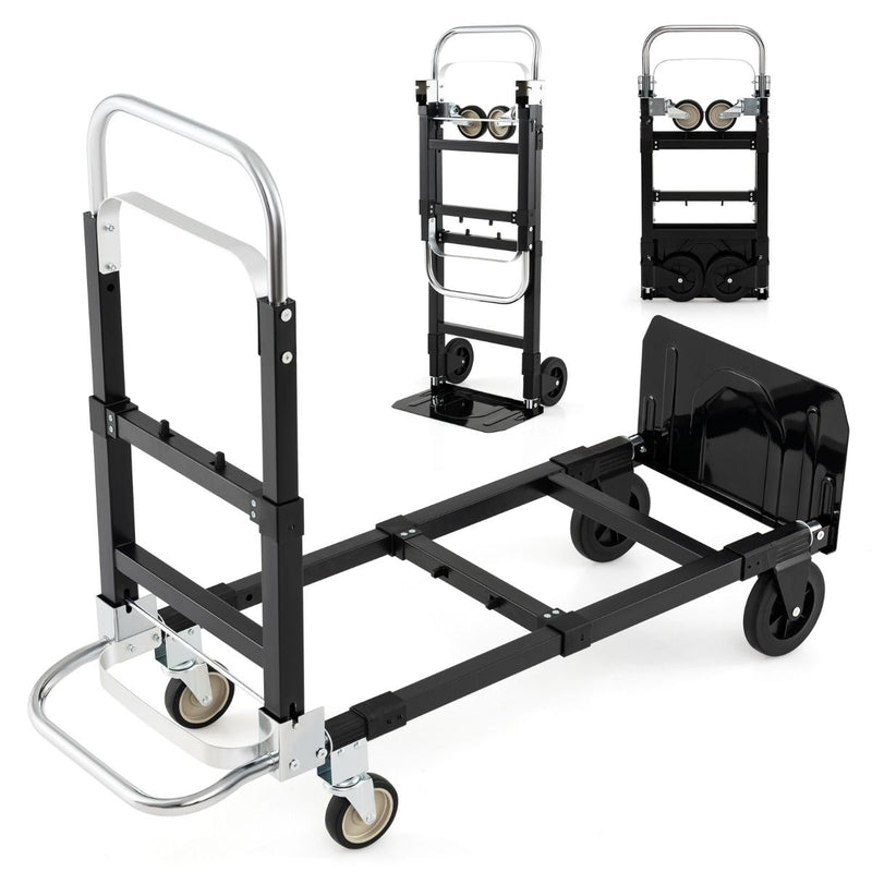 Chariot de transport pliable Coast - Chariot à main 3-en-1 - Poignée réglable - Noir