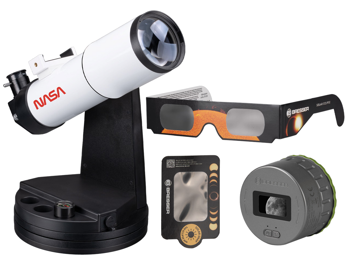 Kit d'observation Bresser NASA et télescope PushTo 70/350 mm – Noir – Acier inoxydable et plastique
