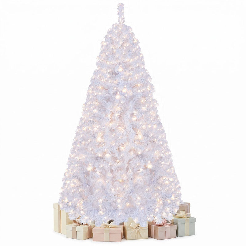 Sapin de Noël artificiel Coast - 180 cm - 230 ampoules LED blanc chaud - 8 modes d'éclairage - Effet neige