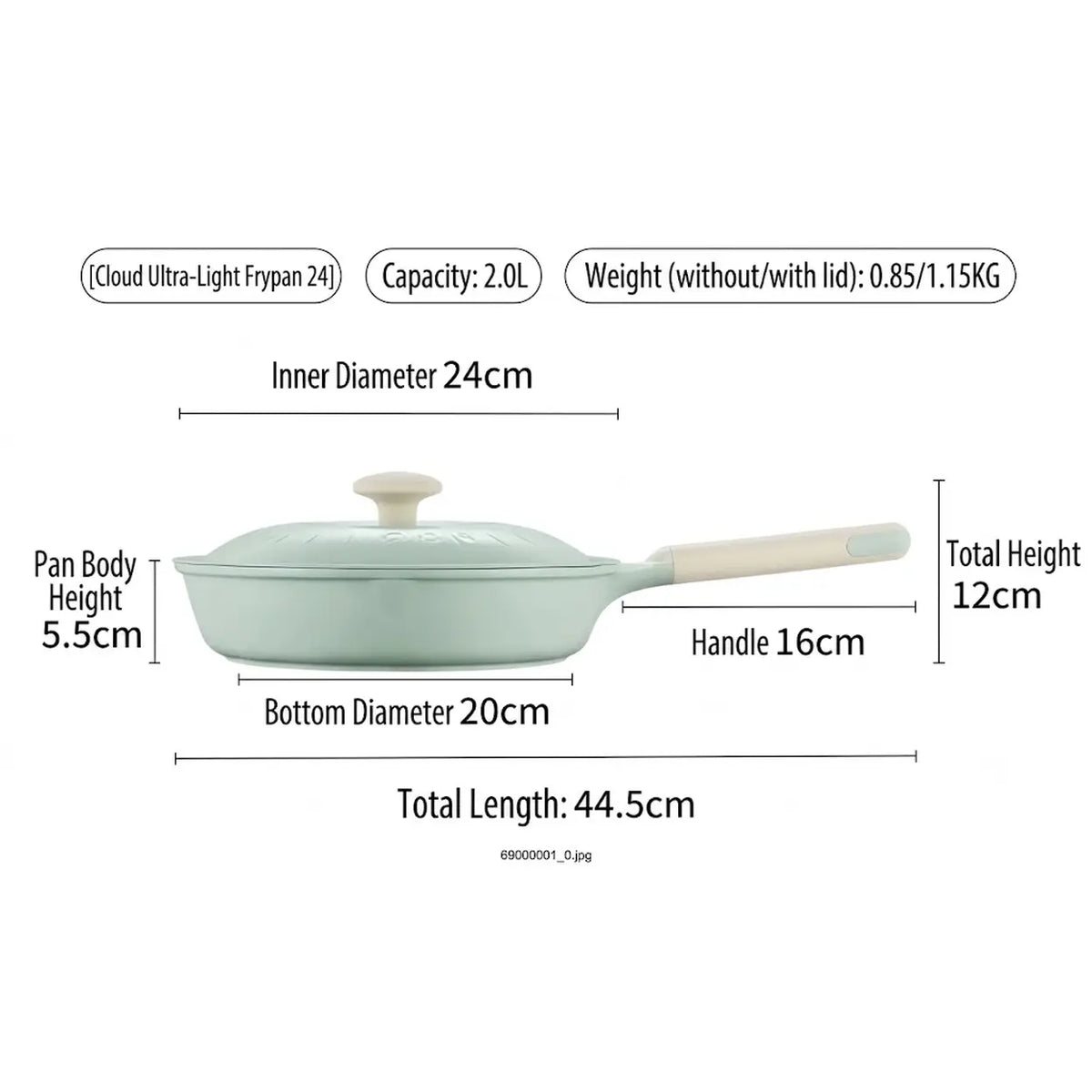 Poêle COOKER KING - 24 cm - revêtement antiadhésif en céramique et titane