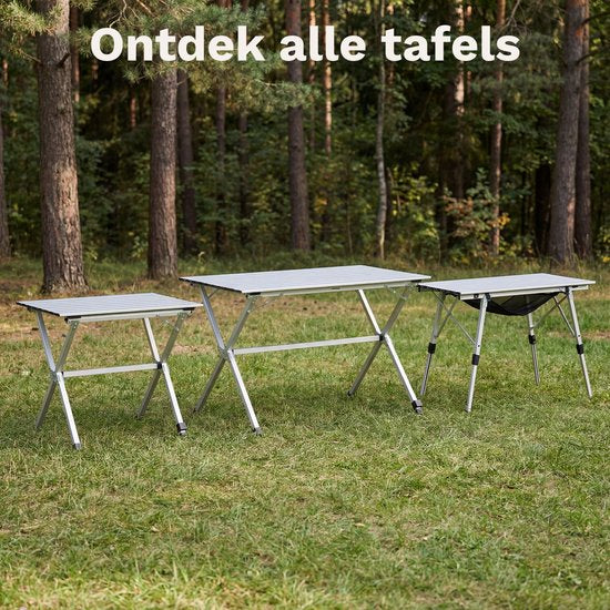 TRVLMORE Table de camping réglable - 90x52x71cm - Table pliante avec structure en aluminium - Légère - Table de camping - Table pliante - Silver