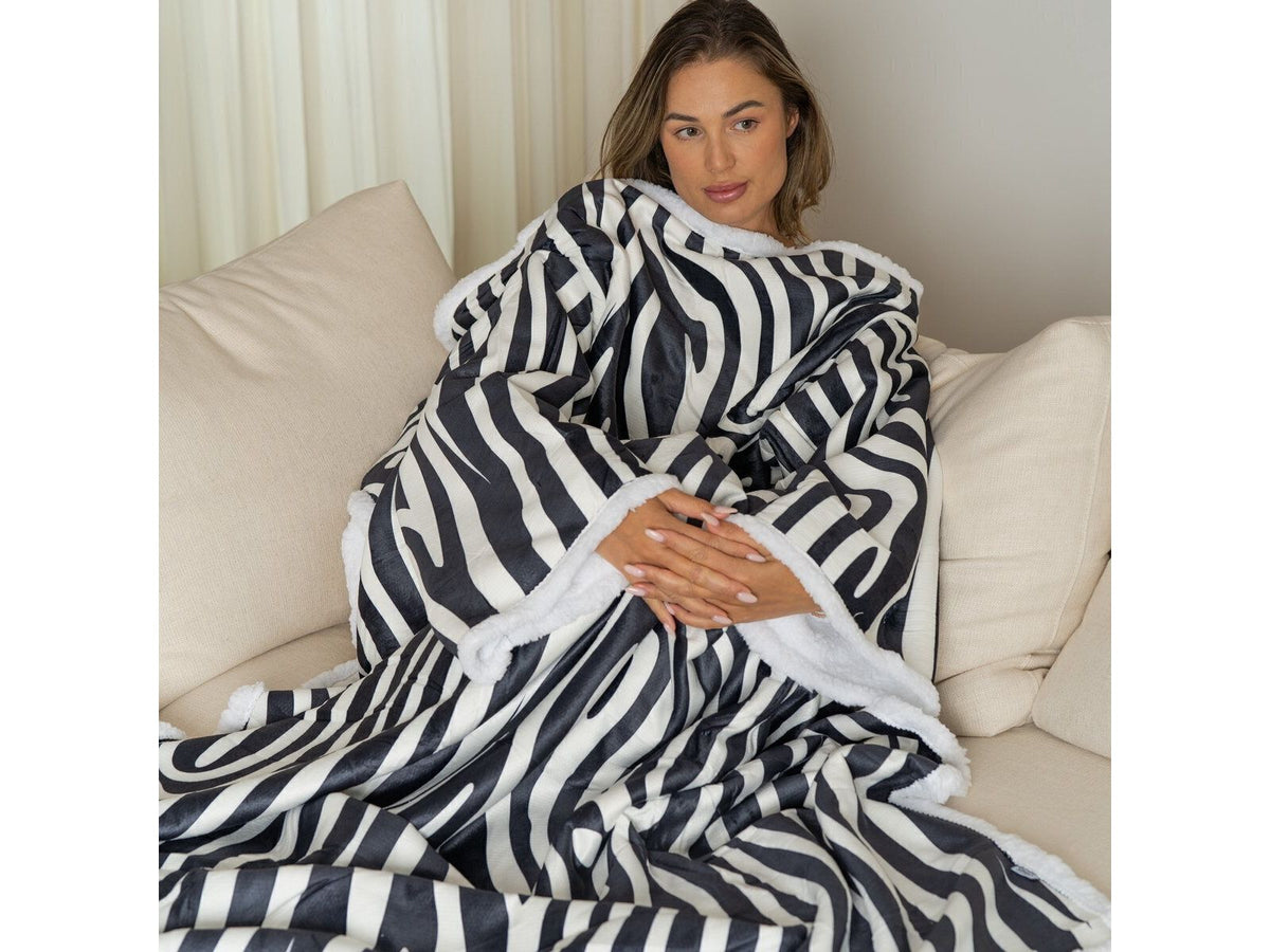 Cosas Noony Couverture à manches – Polaire douce et sherpa – 180 x 130 cm  Description HTML :