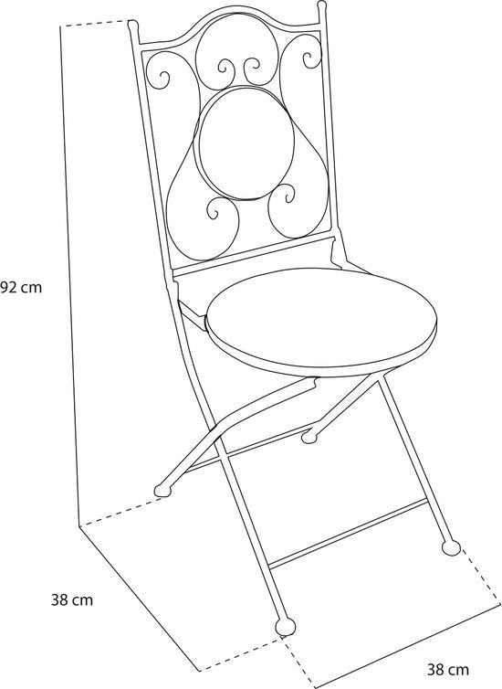 Chaises de bistrot AXI Amélie – Pliantes – Casa del Sol – Chaises de jardin pliantes en métal – Dossier haut – Lot de 2 – Effet mosaïque – Incrustées de carreaux de céramique – Capacité de charge de 150 kg – Jardin, terrasse ou balcon