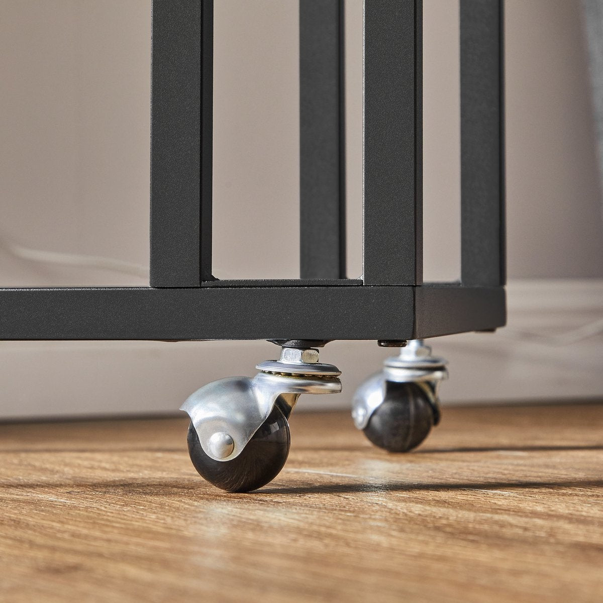 O'DADDY® Table d'appoint - tables d'appoint - table d'appoint en métal et bois - table d'appoint - tables basses - table d'appoint noire - table de chevet à roulettes - table d'appoint à roulettes - table d'appoint - tables d'appoint à roulettes - 50 x 35