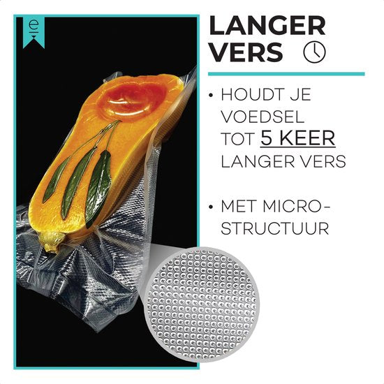 Rouleaux de mise sous vide - Sacs de mise sous vide alimentaires - Sacs de mise sous vide - Sacs de mise sous vide - Gaufré - Sans BPA - 30x600 cm - 2 pièces