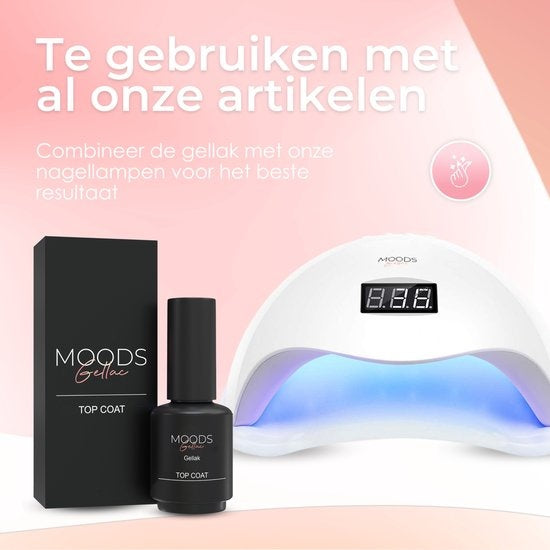 Moods Gellac - Top Coat - Vernis à ongles - Gel Paint Starter Pack - Ongles - Gel Paint Set - 15 ML