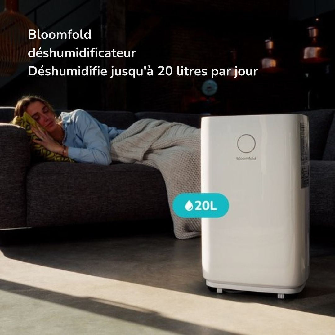 Déshumidificateur - Bloomfold - 20L par jour - 2 en 1 - Blanc