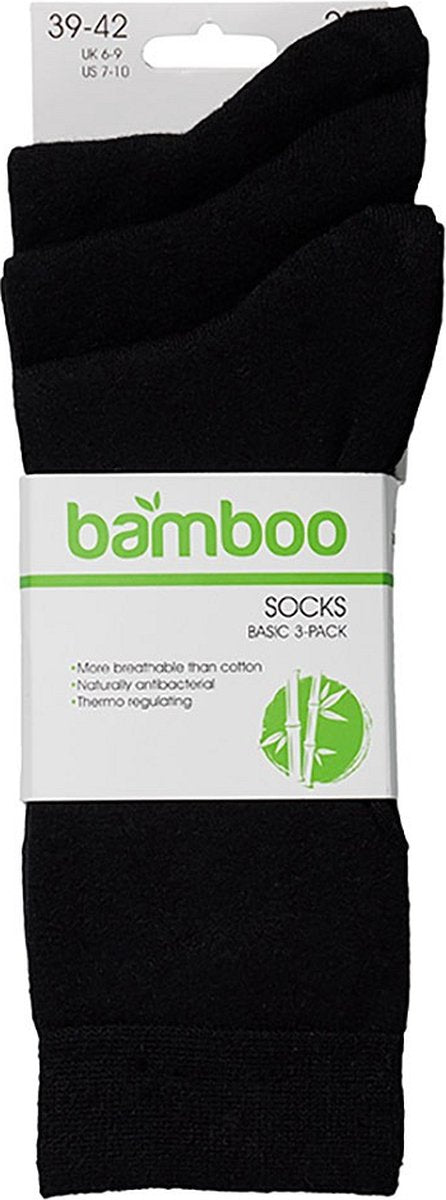 Lot de 3 paires de chaussettes Apollo en bambou - Noir - Taille 43/46