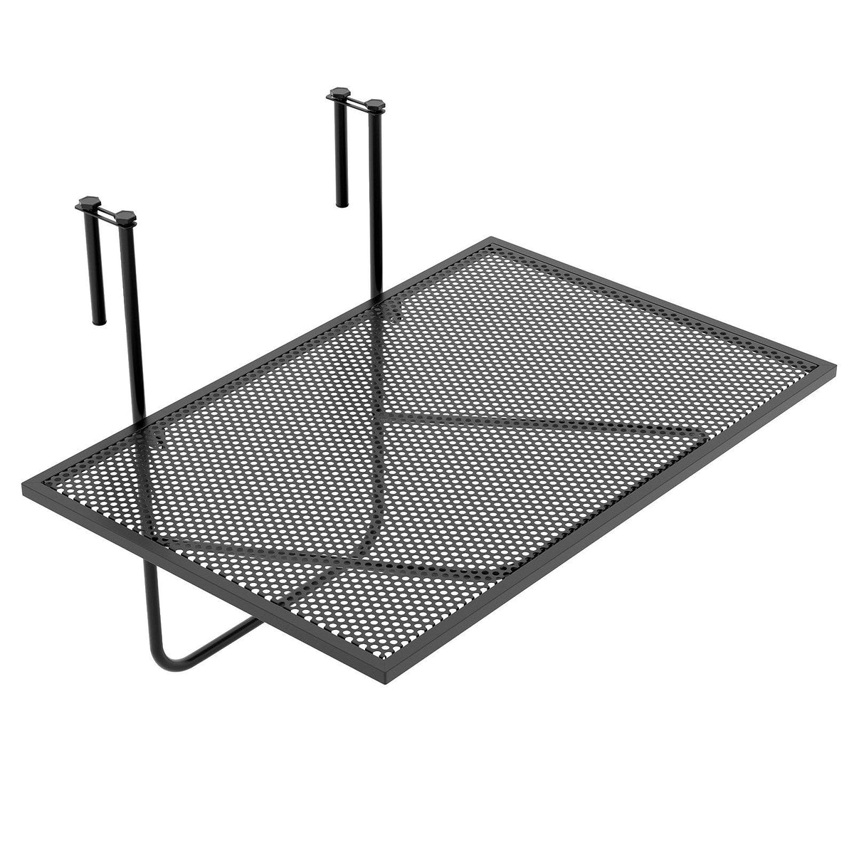 Coast Table de balcon pliante en métal noir 60,5 x 40,5 cm Table rectangulaire suspendue