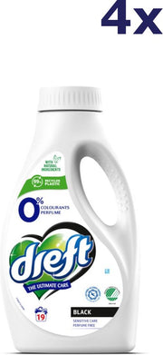 Dreft - Lessive liquide 0 % pour linge foncé, 19 lavages - 4 x 988 ml - Lot économique