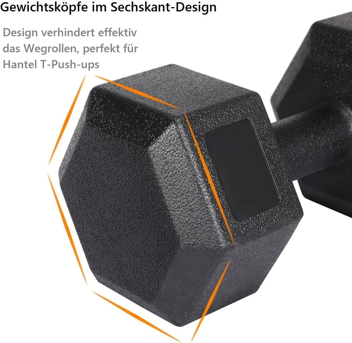 Yaheetech Dumbbell Set 2 Pieces - 12 kg - Conception hexagonale antiroulis, revêtement en plastique protégeant le sol et poignée ergonomique - Pour la musculation et le cardio - Béton noir et métal - 31 x 15.5 x 14 cm