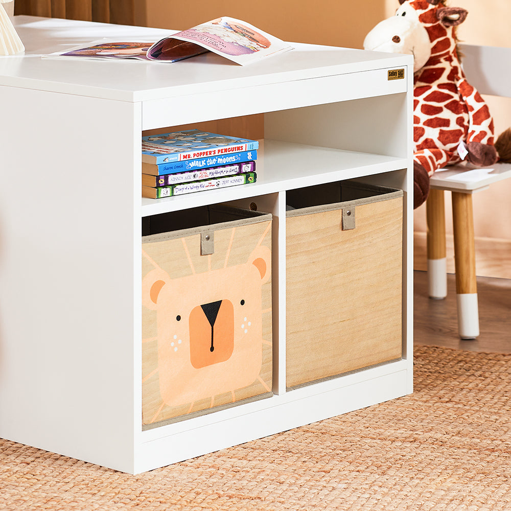 Ensemble de dessin et de jeu pour enfants avec table et 2 chaises - boîtes de rangement incluses - blanc - SoBuy KMB113-W