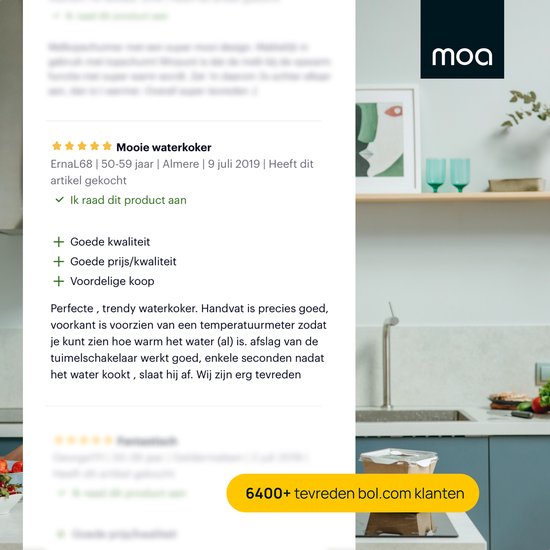 MOA Bouilloire Retro - 1,8L - Retro - 2200W - acier inoxydable - Orange