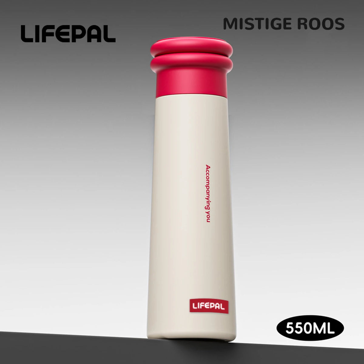 Gourde LIFEPAL BF25B572 avec support magnétique pour téléphone - 550 ml - rose