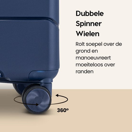 SKYCASES Urban Adventurer - Valise de voyage moyenne - Verrouillage par numéro - 44x27x66cm - 78L - Valise de voyage avec verrouillage de valise - Roues pivotantes - Bleu foncé V2