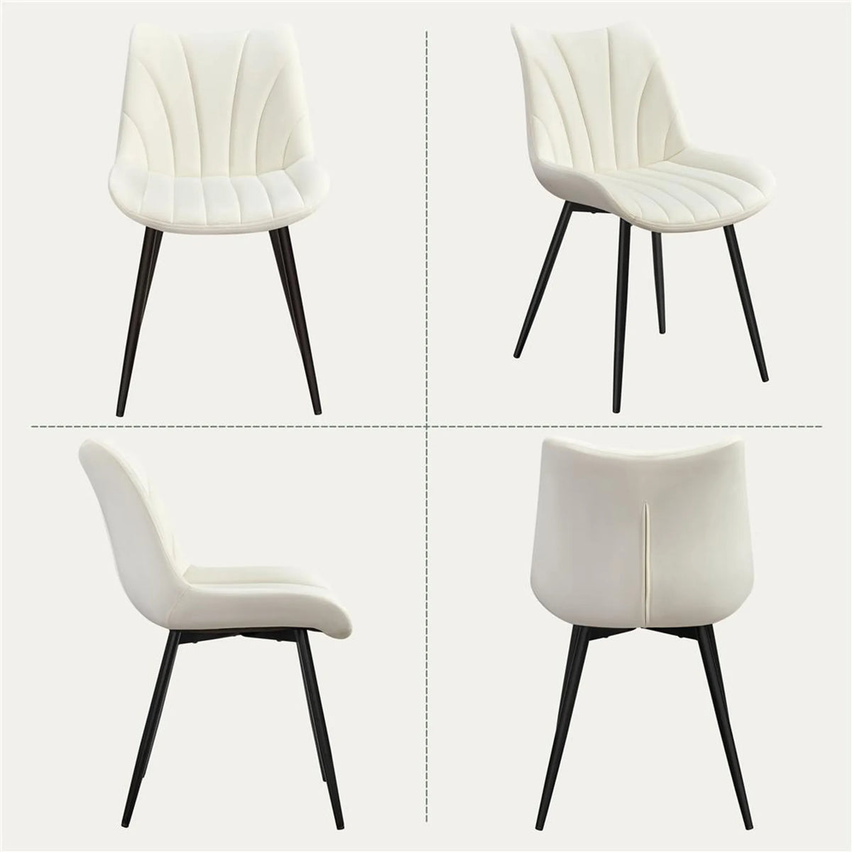 Yaheetech Lot de 2 chaises de salle à manger 47 x 58 x 84 cm – Beige – Polyester et métal